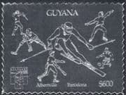 Guyana 1992 SILVER/ Olympics/ Sports/ Fencing/ Football/ Ice Hockey/ Skiing/ Skating 1v s/a (n42892)