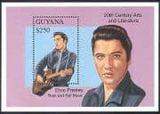 Guyana 1993 Elvis Presley / People / Music / Guitar / Song / Singing / Animation m / s n40880