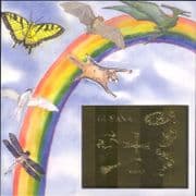 Guyana 1993 Owl/ Beetle/ Dinosaur/ Windmill/ Birds/ GOLD LEAF IMPERF m/s (b9788u)