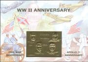 Guyana 1994 Churchill/ Kennedy/ JFK/ FDR/ Lincoln/ Politicians GOLD IMPERFORATE m/s (b4636b)