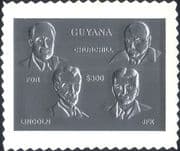 Guyana 1994 Churchill/ Kennedy/ JFK/ FDR/ Lincoln/ Politicians SILVER s/a 1v (b4636b)