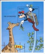 Guyana 1995 Disney/ Goofy at Work/ Zoo Keeper/ Giraffe/ Cartoons/ Animals/ Nature 1v m/s (ad1014)