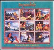 Guyana 1995 Disney / Pocahontas / Animation 9v sht (b431)