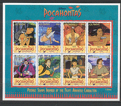 Guyana 1995 Disney Pocahontas / Ships 8v sht (s6156)