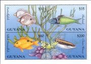 Guyana 1995 Fish/ Coral/ Animals/ Marine/ Nature/ Wildlife 4v m/s (b9092h)