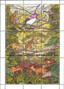 Guyana 1995  Monkeys/ Antelopes/ Giraffe/ Birds/ Animals/ Wildlife/ Nature  9v sht  (s3470s)