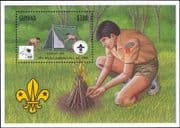 Guyana 1995 Scouts/ Scouting/ World Scout Jamboree/ Camp Fire/ Tents/ Camping 1v m/s (s2285c)