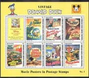 Guyana 1996 Donald Duck Movie Posters / Disney / Baseball / Sports / Lion / Bees sht s5764