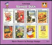 Guyana 1996 Donald Duck Movie Posters / Disney / Beetle / Insects / Birds sht s5763