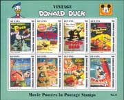 Guyana 1996 Donald Duck Movie Posters/ Disney/ Boxing/ Sports/ Bears/ Ghost/ Cartoons 8v sht (b453d)