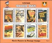 Guyana 1996 Donald Duck Movie Posters/ Disney/ Plane/ Mining/ Transport/ Cartoons 8v sht (b453b)