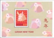 Guyana 1996 YO Rabbit/ Greetings/ Animals/ Nature/ Zodiac/ Fortune 1v m/s (b9279)
