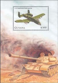 Guyana 1998  A-10 Warthog/ Tank/ Planes/ Aircraft/ Military/ Aviation/ Transport  1v m/s  (s5882q)
