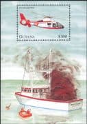 Guyana 1998 Helicopter/ Aircraft/ Aviation/ Transport/ Rescue/ Boats 1v m/s (b3920c)