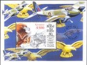 Guyana 1998 Royal Air Force 80th/ Aviation/ Planes/ RAF/ Harrier/ Birds 1v m/s (b6002p)