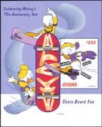 Guyana 1999 Disney/ Mickey/ Ducks/ Skate Board/ Skateboard/ Sport 1v m/s (b7743)