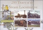Guyana 2004 Steam Trains/ Railways/ Rail/ Locomotives/ Transport 4v m/s (s1780q)