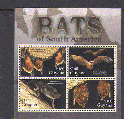 Guyana 2005 BATS / Animals / Wildlife / Fauna 4v sht (n13348)
