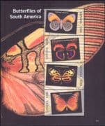 Guyana 2007 Butterflies/ Insects/ Nature/ Butterfly/ Conservation 4v m/s (s3781q)