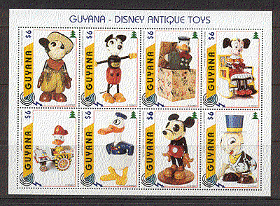 Guyana Disney 1996 Antique / FIRE FIGHTER 8v sht b432