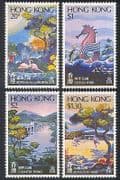 Hong Kong 1980 Parks /Gardens/Flamingo/Dolphin/Football/Bridge/Birds 4v n39975