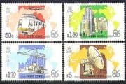 Hong Kong 1986 EXPO / Train / Ship / Plane / Radio / Rail / Aviation / transport 4v set n37785