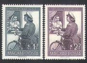 Hungary 1953 Stamp Day / Bicycle / Bikes / Postwoman / Letter / Transport 2v set (n35780)