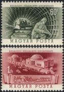 Hungary 1953 Trains/ Underground/ Metro/ Rail/ Railways/ Building/ Transport 2v set (n45222)