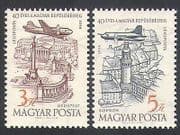 Hungary 1958 Air Mail / Planes / Aviation / Aircraft / Buildings / Architecture 2v n34950