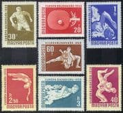 Hungary 1958 Sports / Games / Table Tennis / Wrestling / Swimming / Diving 7v set (n39926)