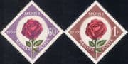 Hungary 1959 May Day/ Roses/ Flowers/ Plants/ Art 2v set (diamond) (n46735)