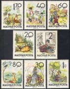 Hungary 1960 Folk Tales/ Fairy Stories/ Cat/ Fox/ Donkey/ Stork/ Snow White 8v set (40321)