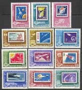Hungary 1963 Space / Laika / Dog / Gagarin / Rockets / Stamp-on Stamp 12v set (n24046)