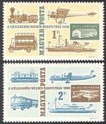 Hungary 1966 Planes / Trains / Bus / Tram / Boats / Rail / Aviation / Transport 2v set n35542
