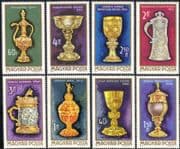 Hungary 1970 Gold Cups/ Chalice/ Goblet/ Jug/ Art/ Goldsmith/ Craft 8v set (n45725)