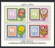 Hungary 1974 Flowers / Stamp-on-Stamp / Nature m / s (n32370)