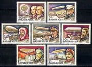 Hungary 1977 Airships / Aviation / Balloons 7v set (n28477)