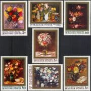 Hungary 1977 Flowers/ Art/ Hungarian Artists/ Painters/ Paintings 7v set (n45482)