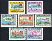 Hungary 1981 Boats / Ships / Paddle-steamers / Transport / Danube / S-on-S 7v set (n34337)