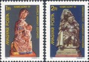 Hungary 1981 Christmas/ Greetings/ Nativity/ Statues/ Art/ Sculptors 2v set (n46549)