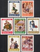 Hungary 1981 Norman Rockwell/ Anna Lesznai/ Artists/ Painters/ Art/ Paintings 7v set (n45660)
