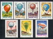 Hungary 1983 Hot Air Balloons / Flight / Aviation / Aircraft / Parachute 7v set (n34971