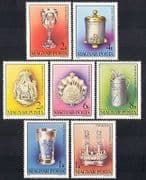 Hungary 1984 Chalice / Gold / Art / Metalwork / Cup / Shield / Candle Holder 7v set (n36812)