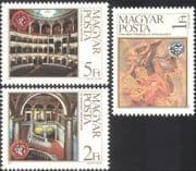 Hungary 1984 Opera House/ Art/ Building/ Architecture/ Music/ Fresco/ Painting 3v set (n20905)