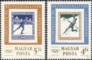 Hungary 1985 Olymphilex/ Skiing/ Skating/ Olympics/ Sports/ S-on-S/ StampEx 2v set (n45622)