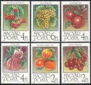 Hungary 1986 Grapes / Apples / Fruit / Crops / Farming / Food / Plants / Nature 6v set n40278