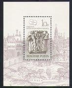 Hungary 1987 Stamp Day/ Buda Castle/ Carvings/ Art/ Architecture/ Buildings 1v m/s (n32366)