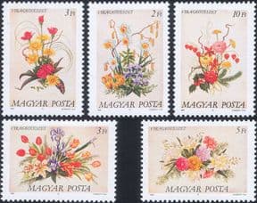 Hungary 1989  Flower Arranging/ Ikebana/ Flowers/ Plants/ Nature/ Art  5v set  (hx1332)