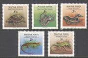Hungary 1989 Lizards/ Terrapin/ Snakes/ Reptiles/Endangered Animals/ Nature/ Wildlife/ Conservation/ Environment 5v set (n20914)