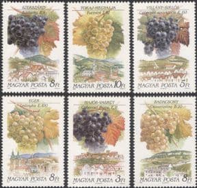 Hungary 1990 Wine Making/ Alcohol/ Drink/ Grapes/ Plants/ Buildings/ Food/ Business/ Commerce 6v set (n45532)